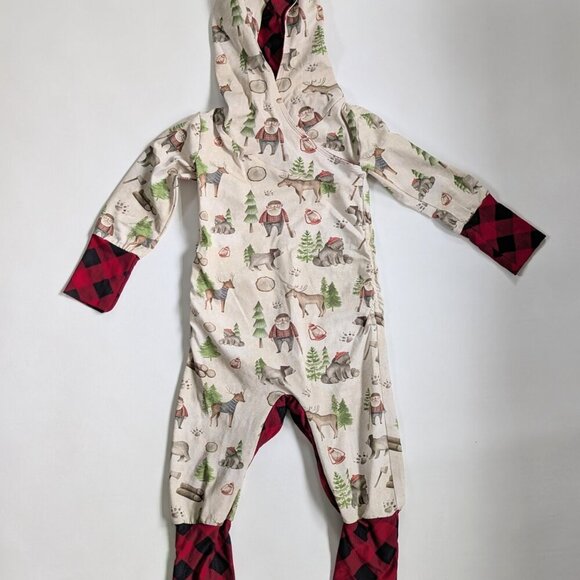 Grow With Me Style Toddler Boy Romper Playsuit Age 1-3 Years Lumber Jack Print - Picture 1 of 10